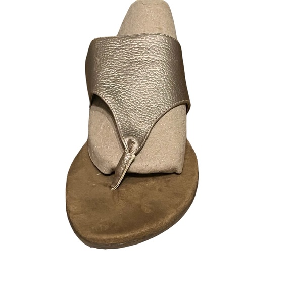 Gold Leather Sandals Women’s - Picture 2 of 6